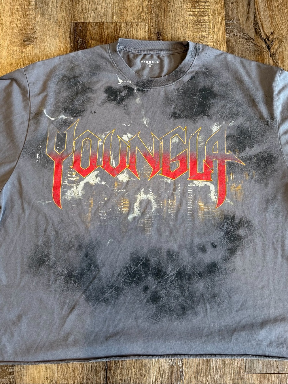 YOUNGLA  (SOLD OUT) - DARK NIGHT Tshirt - GREY WASH - SIZE XL